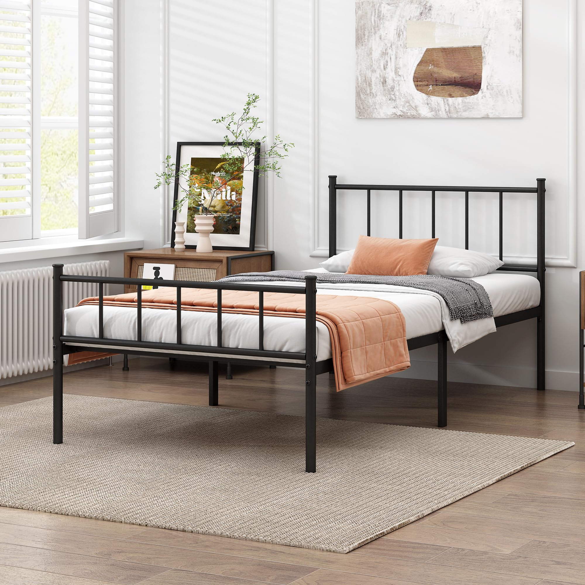 DIIYIV Twin XL bed frame eliminates the box spring for a streamlined setup.