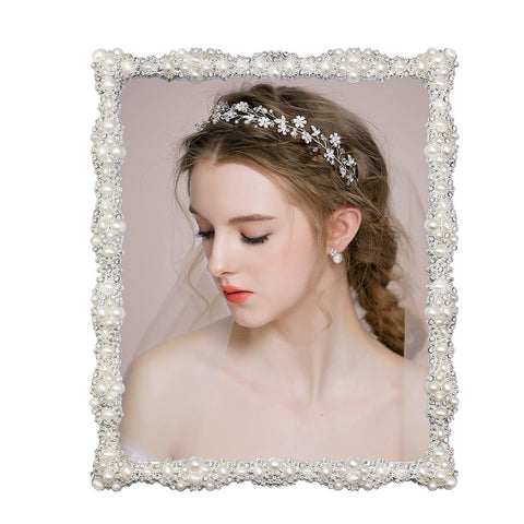 DIKAR 8x10 frame with pearl rhinestones for elegant wedding photo display.