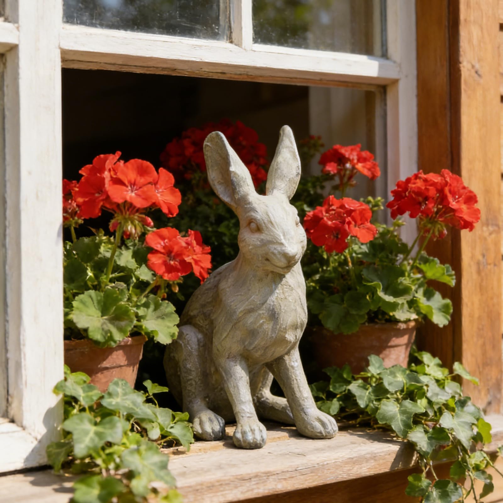 DiliComing bunny decor garden sculpture for patios and balconies with woodland vibe.