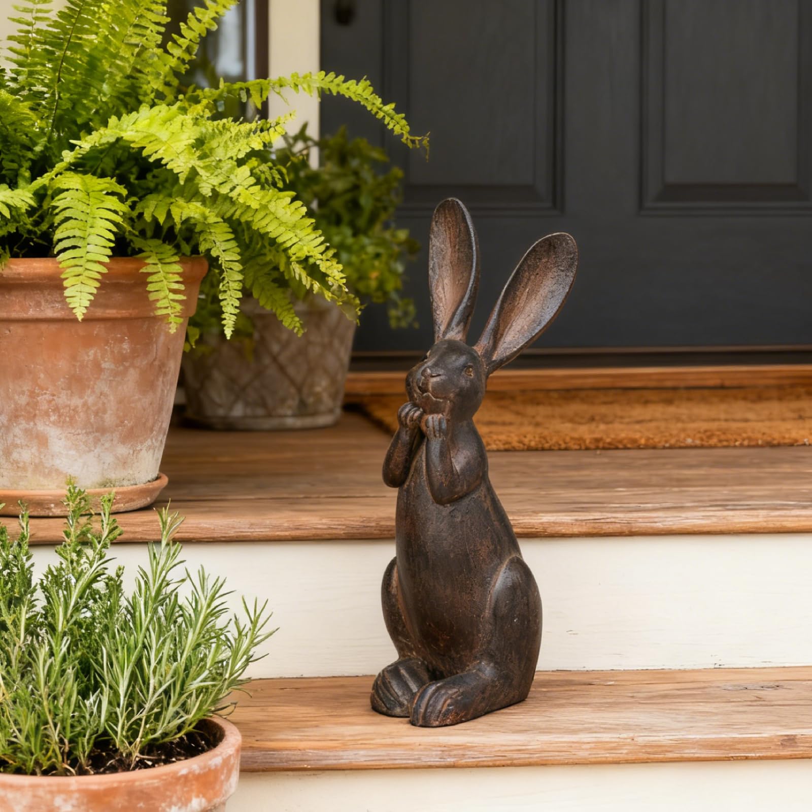 DiliComing bunny garden statue as Easter gift idea, playful charm.