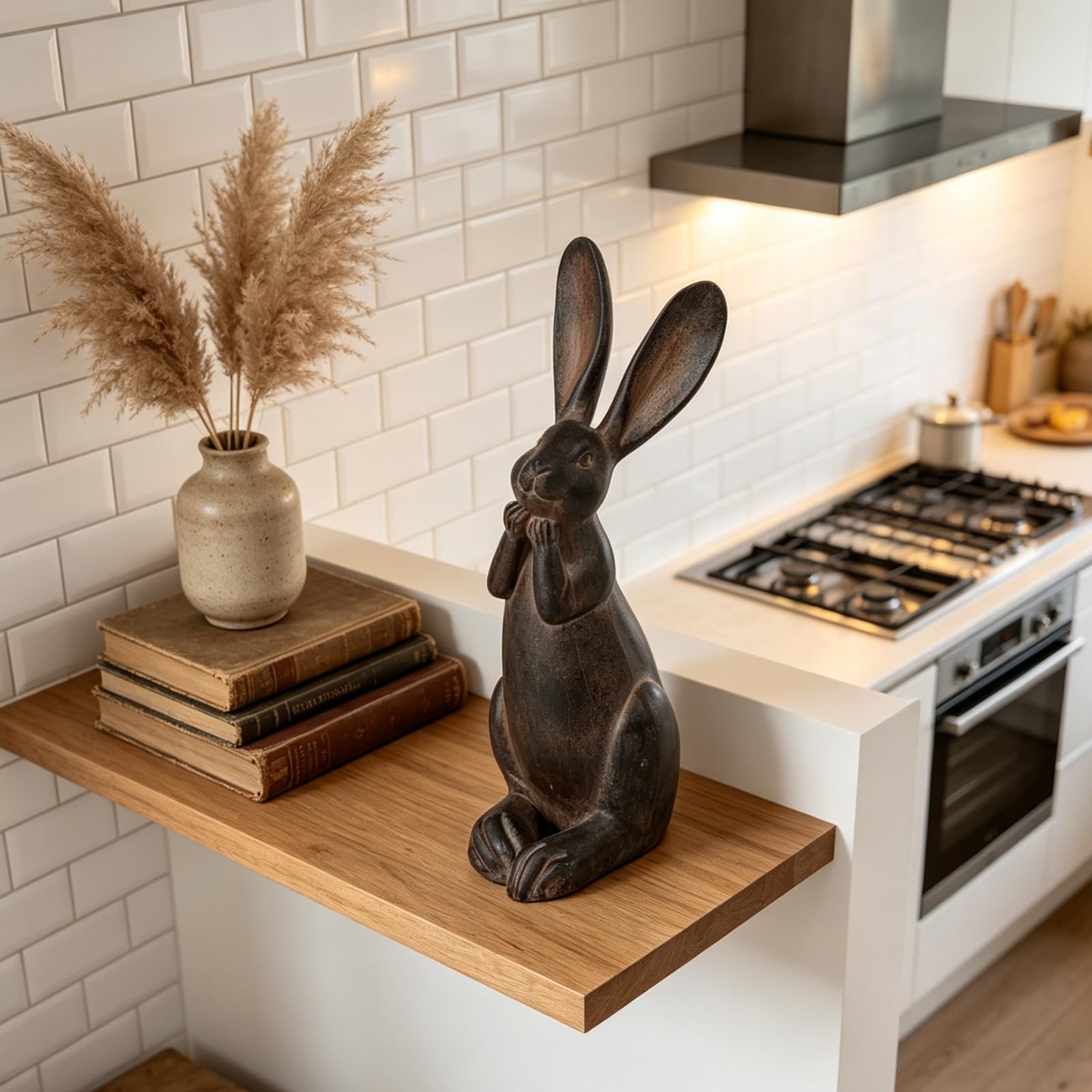 DiliComing outdoor bunny statue for porch appeal and whimsy.