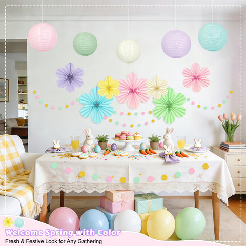 Dimhut classroom setup idea using hanging lanterns for calm colors.