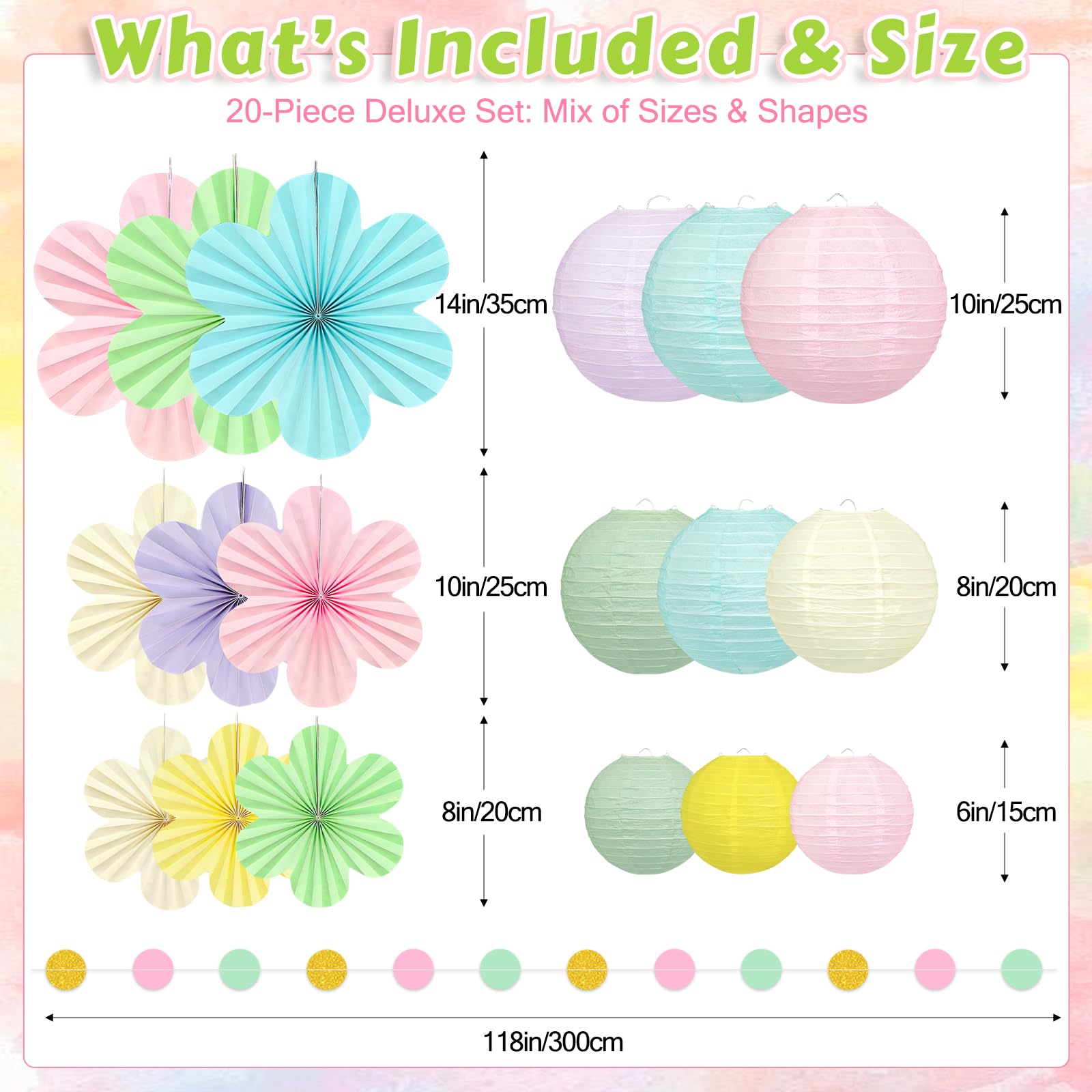 Dimhut 14-inch flower fans add depth and charm to party decor.