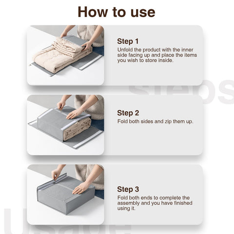 DIMJ bed sheet organizer fits queen or king sets in standard closets.