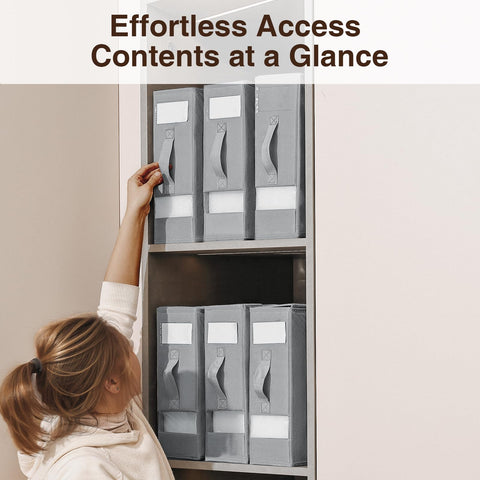 DIMJ bed sheet organizers front label slot for easy sorting.