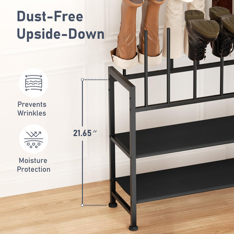 DIMJ boot rack 4-tier adjustable feet help level on uneven floors