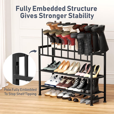 DIMJ boot rack 4-tier ventilation supports airflow and odor reduction