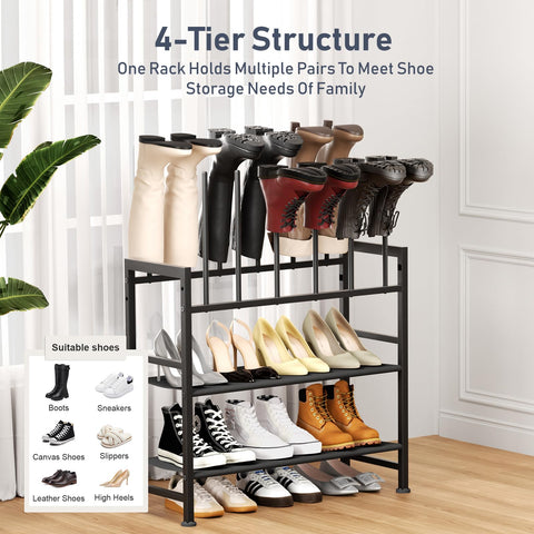 DIMJ boot rack tall boots storage supports up to six pairs.