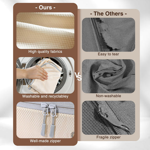 DIMJ windowed bags help identify items quickly in wardrobe or suitcase.