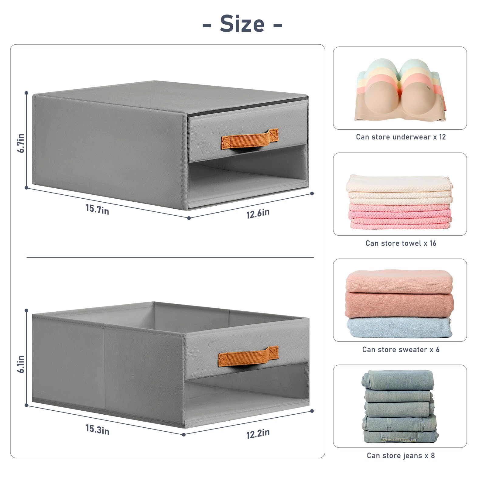 DIMJ closet bin drawer open demonstrates convenient pull-out storage