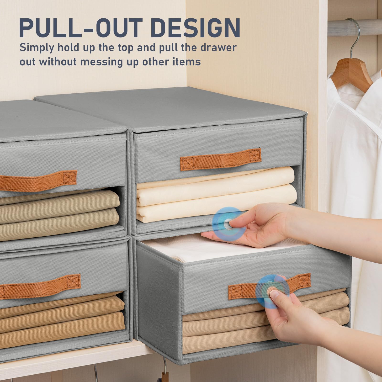 DIMJ closet bin drawer sturdy fabric emphasizes durability beyond cardboard alternatives