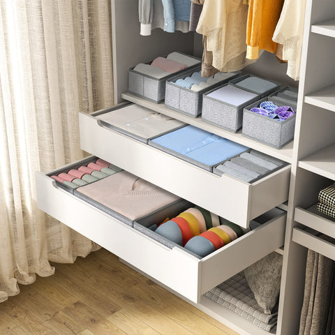DIMJ closet organization scene shows versatile storage in wardrobe or dresser.