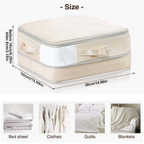 DIMJ compression bags with sturdy zipper save space and protect contents.