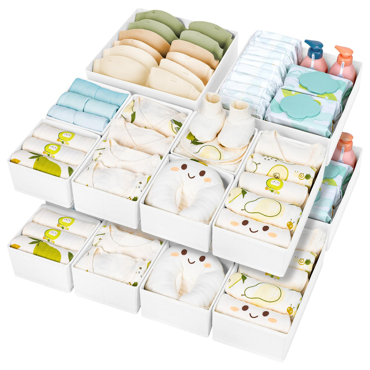 DIMJ 15-pack foldable drawer organizers for easy in-drawer decluttering.