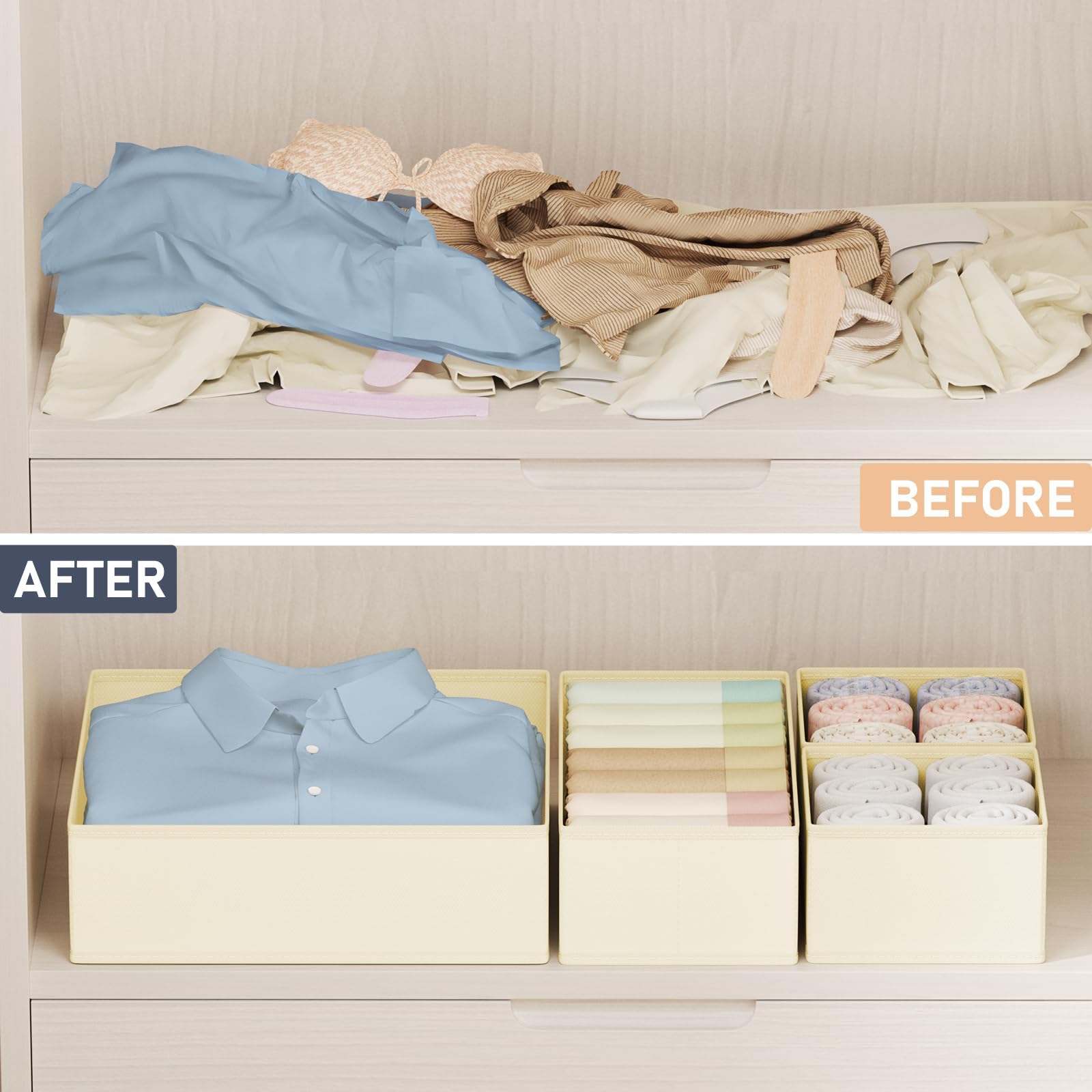DIMJ fabric bins are durable and odorless, ideal for delicate items.