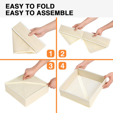 DIMJ beige color complements various interiors while organizing shelves.