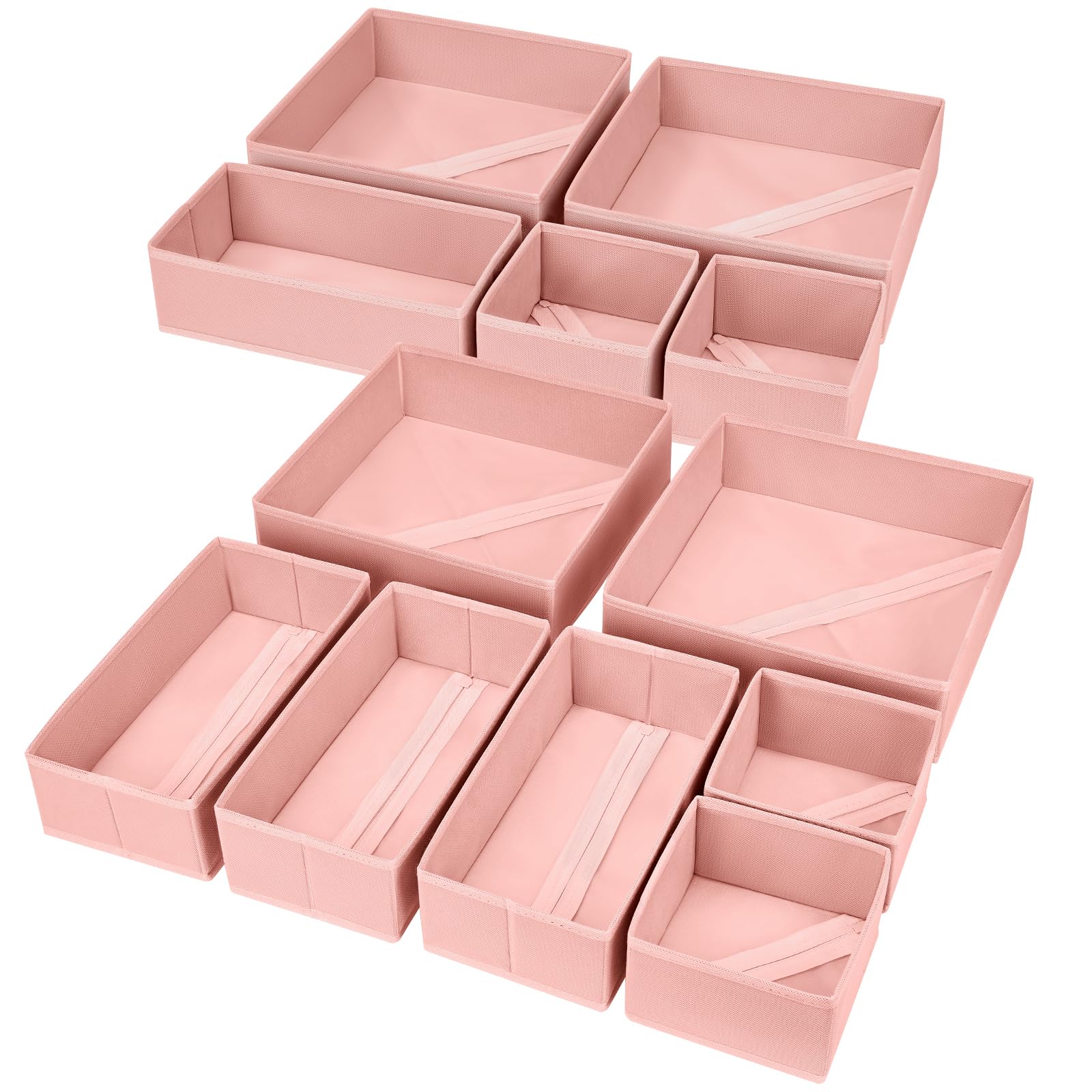 DIMJ fabric drawer organizer large pink bin keeps underwear neatly organized