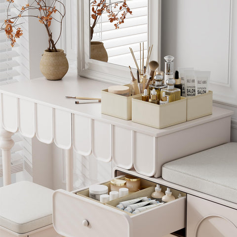 DIMJ foldable closet divider setup keeps seasonal outfits tidy.