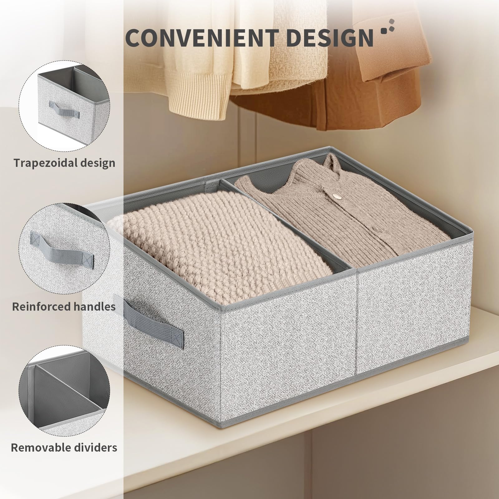 DIMJ foldable closet organizer saves space when not in use.