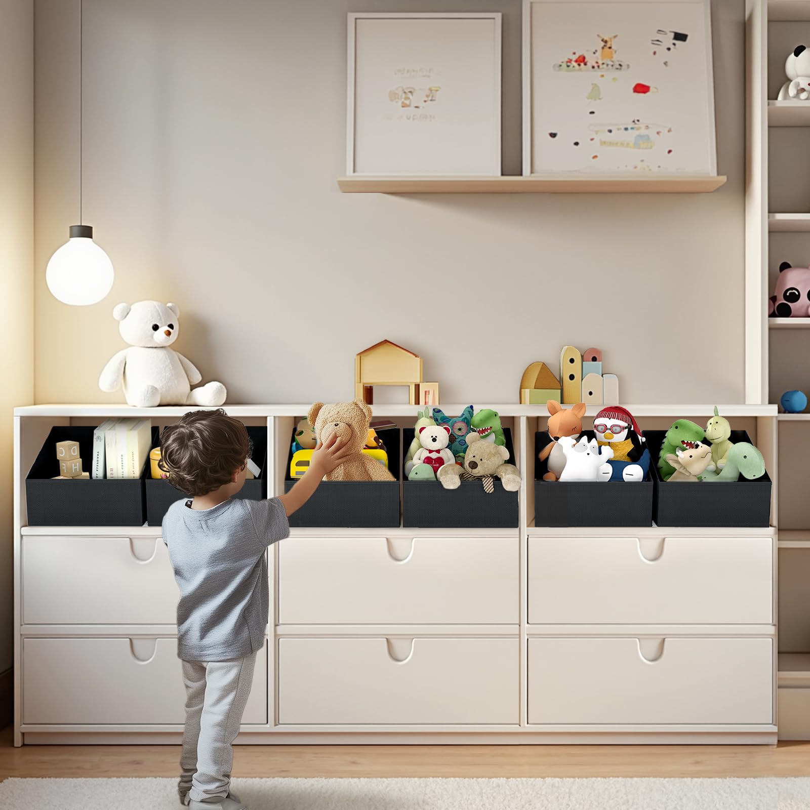 DIMJ foldable fabric bin collapses flat to save space