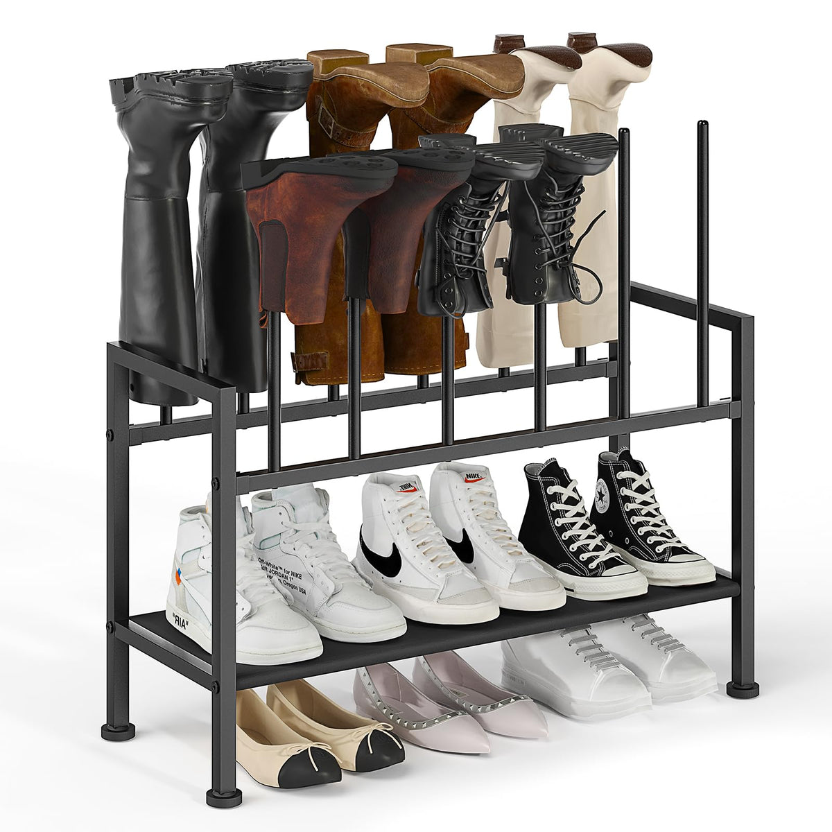DIMJ free-standing 3-tier shoe rack for organized access and space-saving storage.