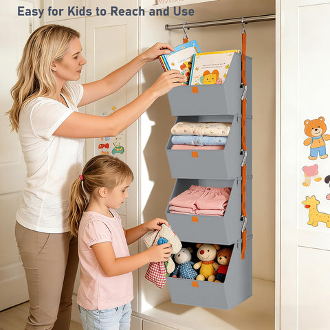 DIMJ Hanging Closet Organizer foldable design saves space when not in use.