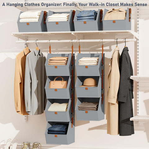 DIMJ Hanging Closet Organizer base plate provides stability to prevent sagging.