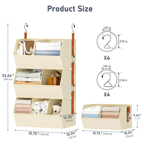 DIMJ large-capacity storage holds bulky coats and towels neatly.