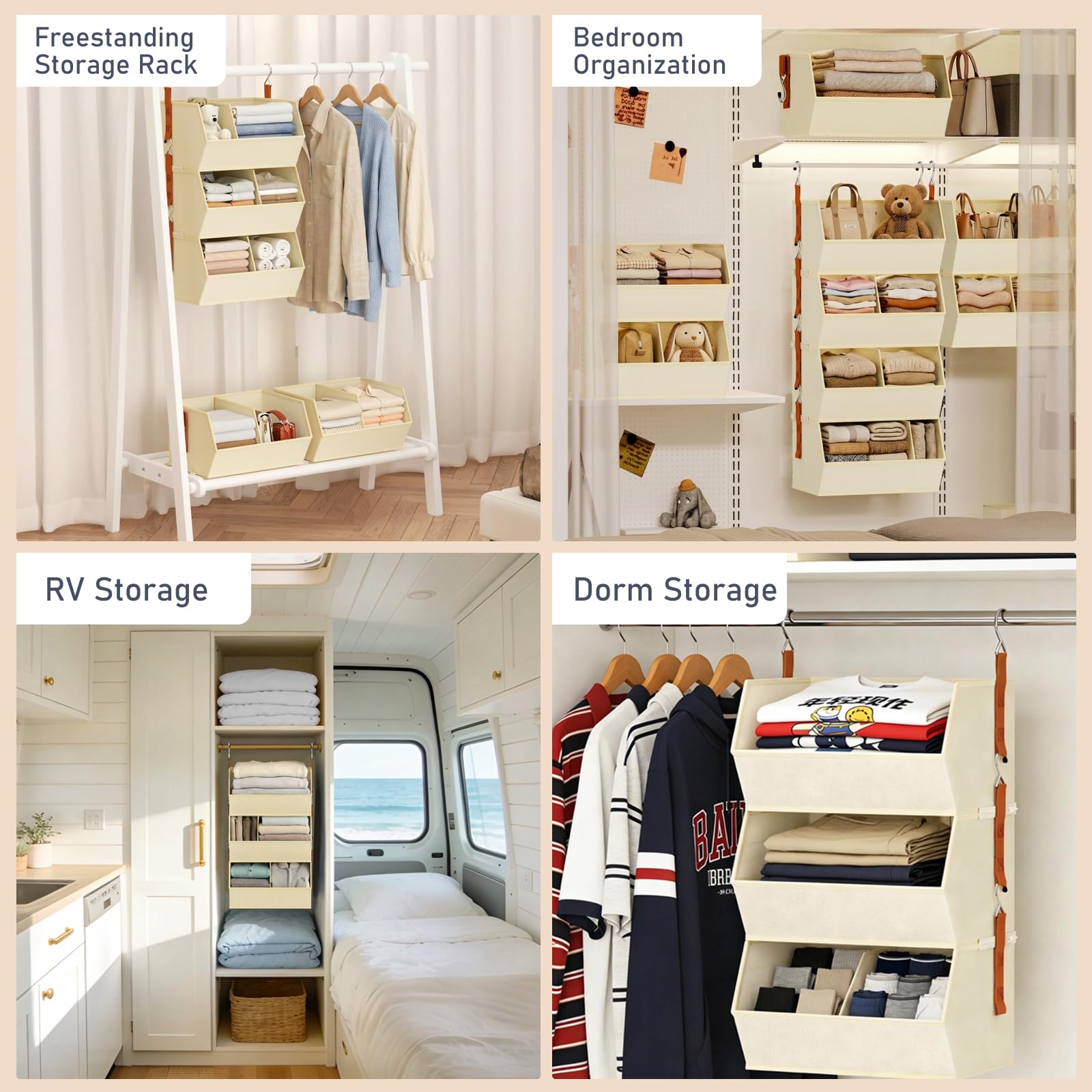 DIMJ soft-lined interior prevents snagging on delicate fabrics inside the organizer.