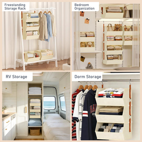 DIMJ soft-lined interior prevents snagging on delicate fabrics inside the organizer.
