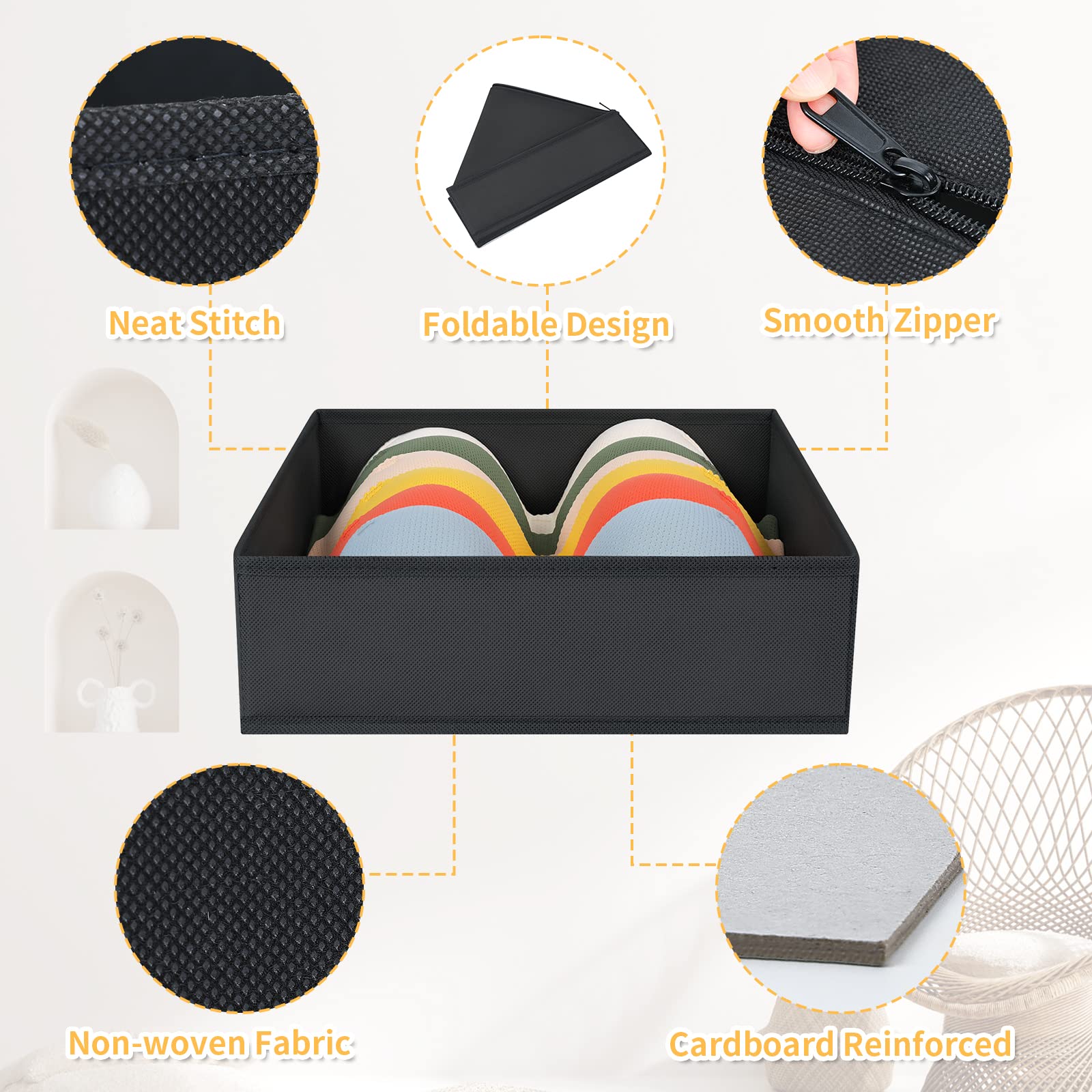 DIMJ medium rectangular bins organize bras and scarves efficiently.