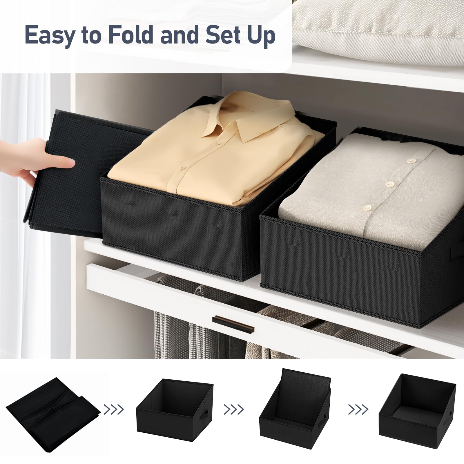 DIMJ multipurpose closet bin holding towels, clothes, or toys