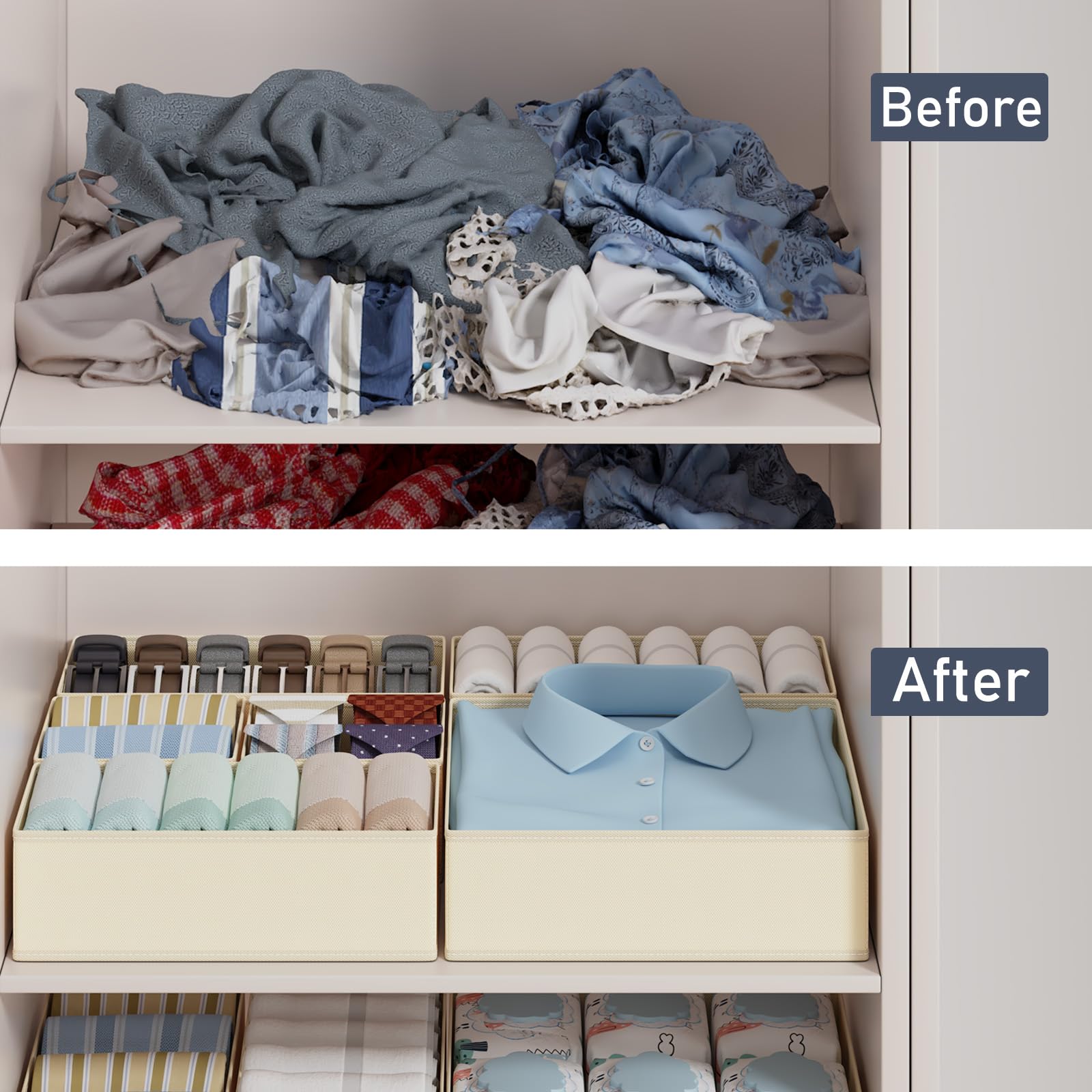 DIMJ neat organization in bedroom dresser with versatile storage.