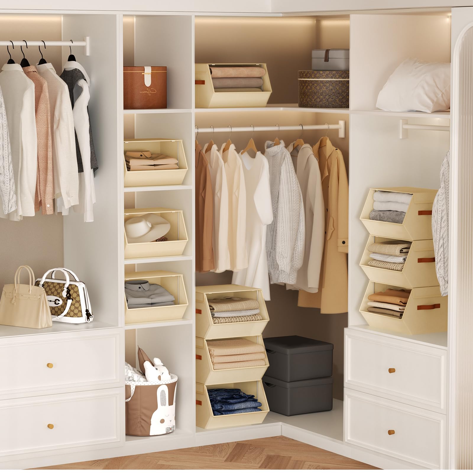 DIMJ large-capacity bins storing sweaters and blankets neatly