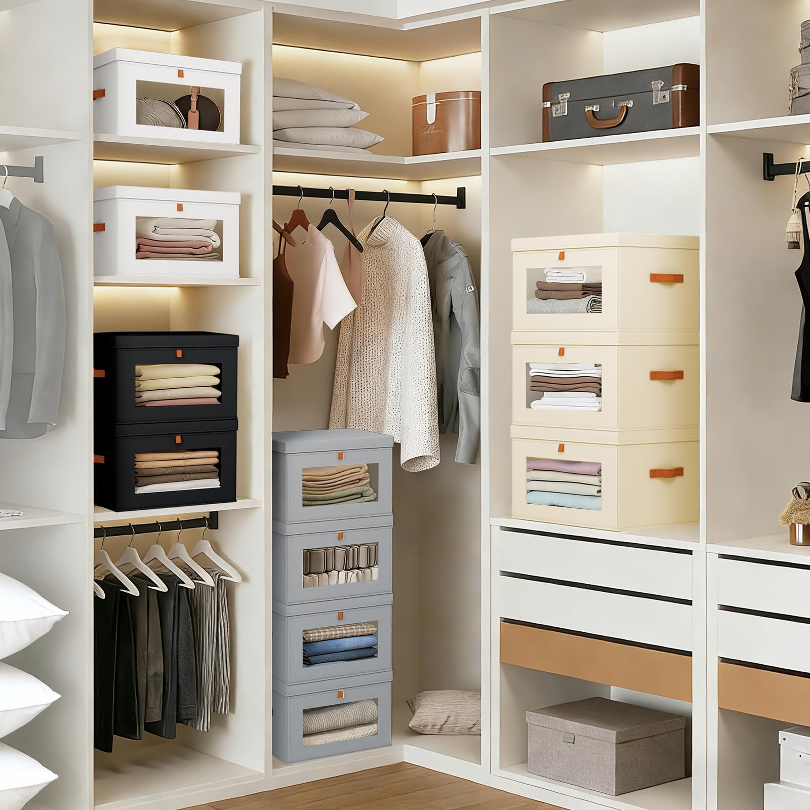 DIMJ storage bins feature double handles for comfortable transport
