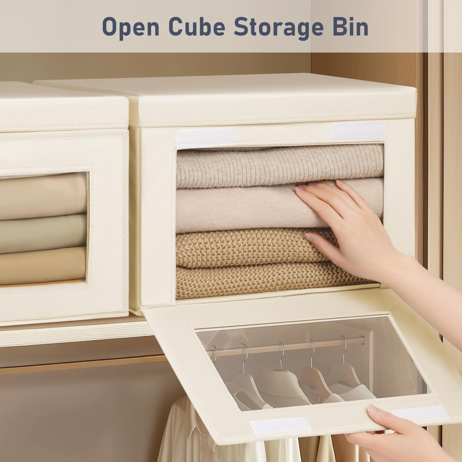 DIMJ storage bins with lids clear window for quick content visibility.