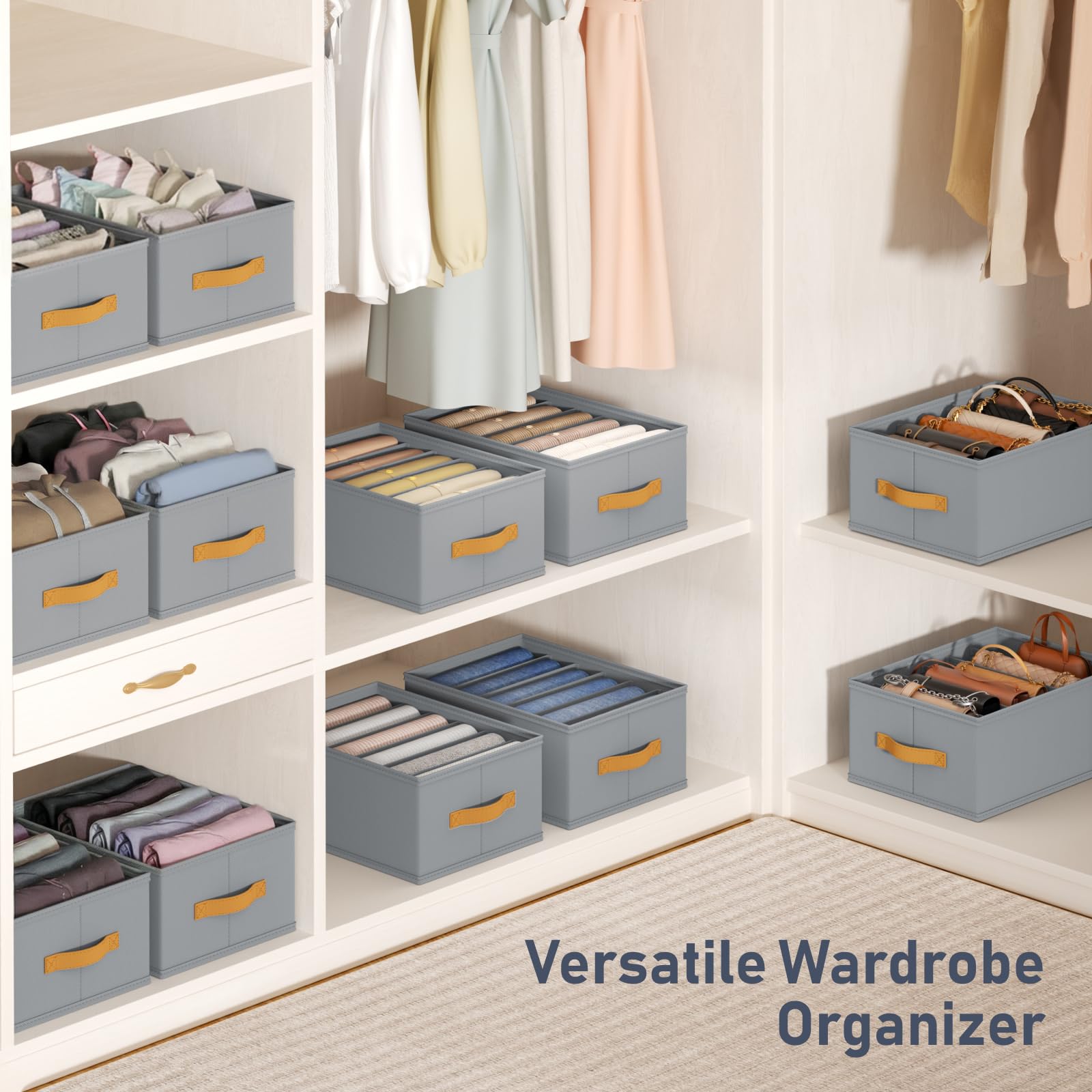 DIMJ Wardrobe foldable organizer provides sturdy structure and easy handling.