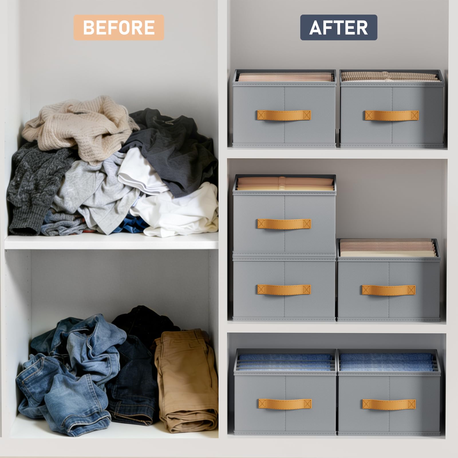 DIMJ Wardrobe space-saving design maximizes closet capacity in small spaces.