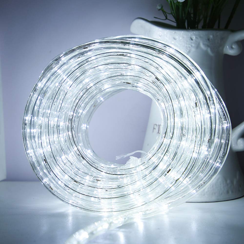 DINGFU 33ft LED rope light around fences creates defined borders