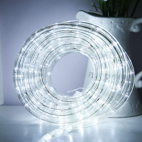 DINGFU 33ft LED rope light around fences creates defined borders