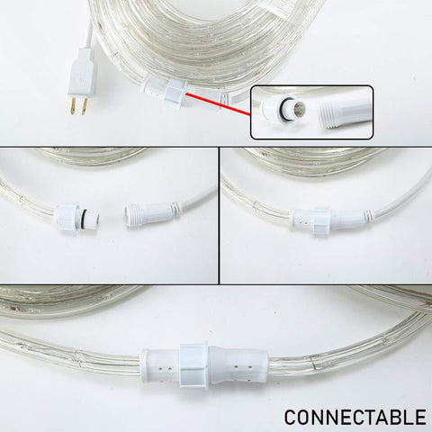 DINGFU 33ft LED rope light along landscape outlines paths beautifully
