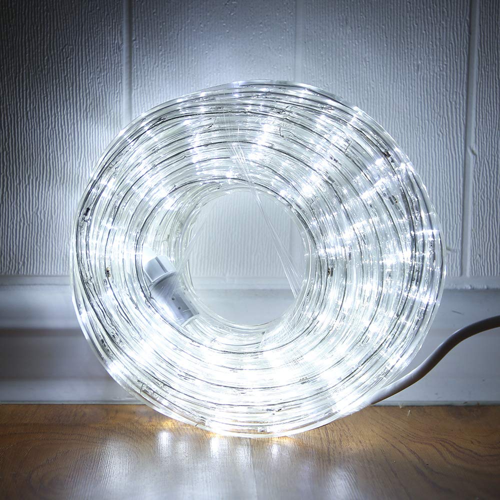 DINGFU 33ft LED rope light for outdoor use on deck with durable waterproof design