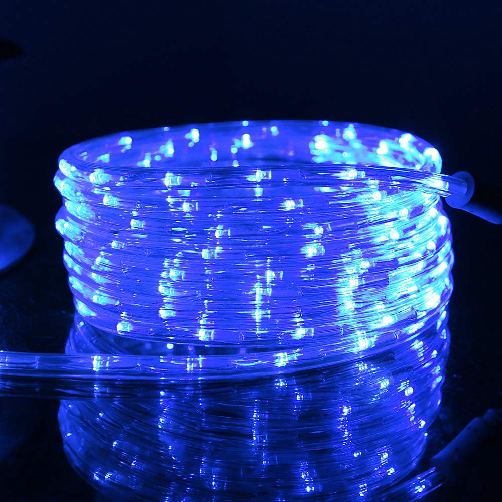 DINGFU 50ft blue rope light linked end-to-end for scalable installations
