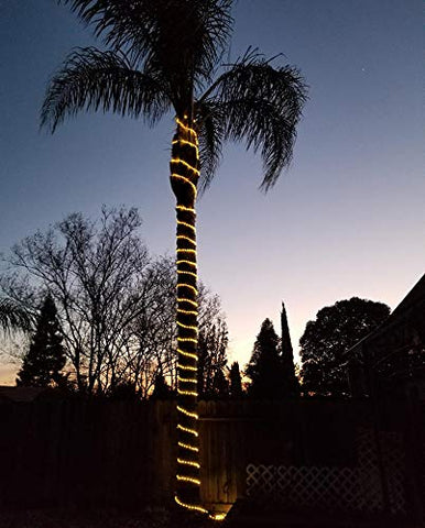 DINGFU 50ft rope light installation with screws and clamps for secure mounting.
