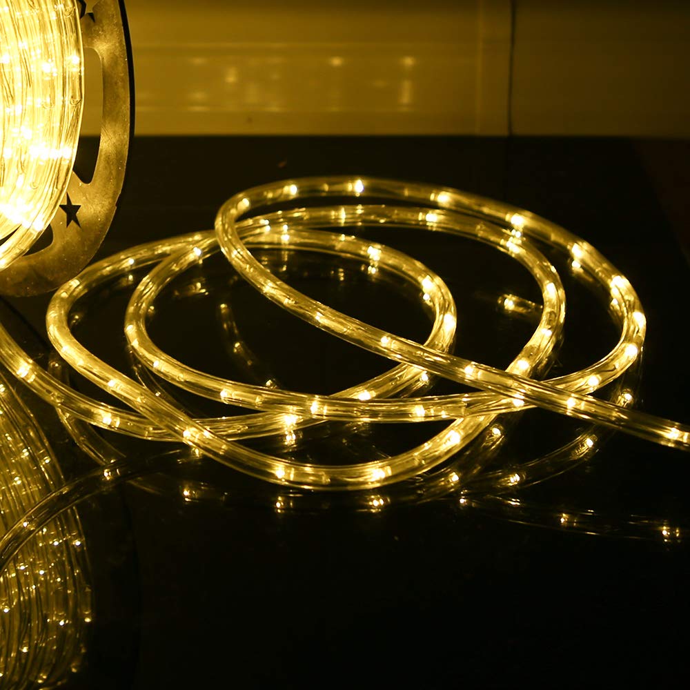 DINGFU warm white rope light enhances wedding decor with soft ambient glow.