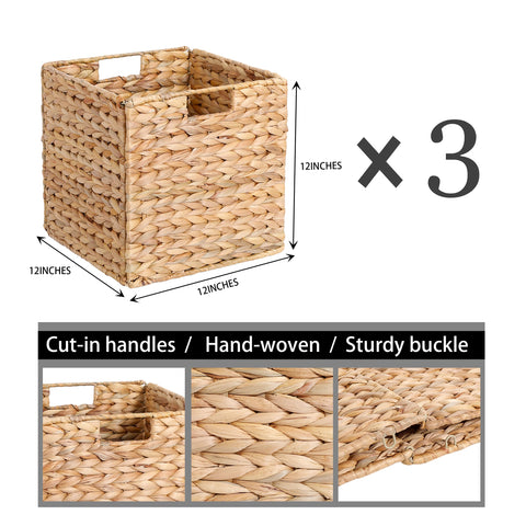 DINGTAI large cubby rattan basket ideal for books and toys.