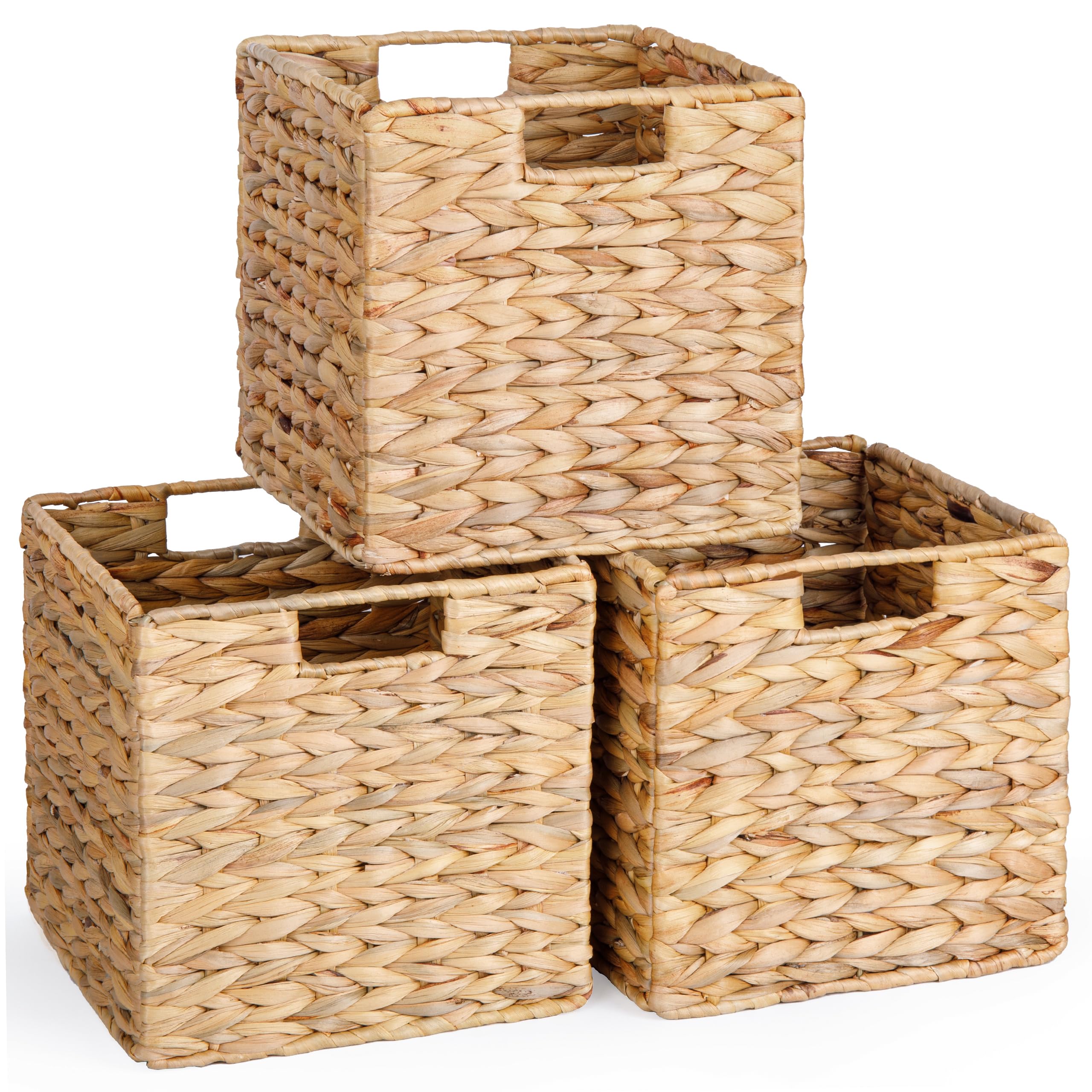 DINGTAI water hyacinth basket front view for organized cube storage.