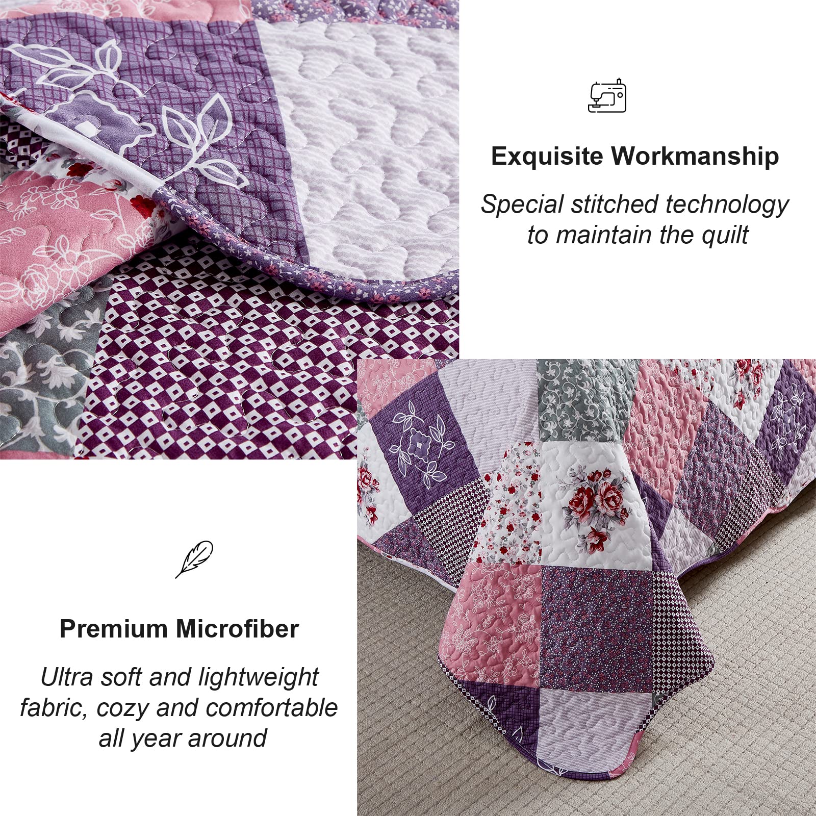 Dinjoy pillowcases 20x36 with quilt for a complete look