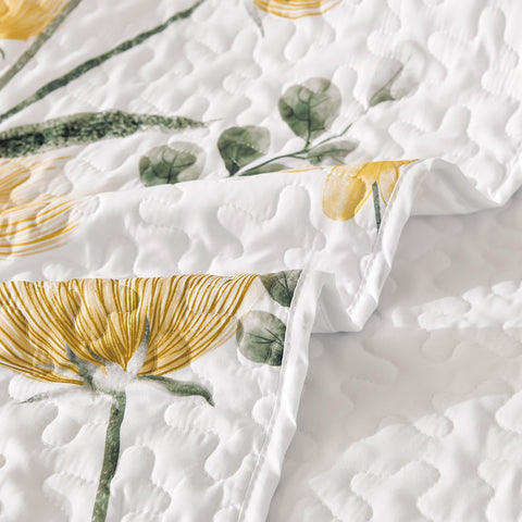 Three-layer quilt design maintains shape and smooth drape.