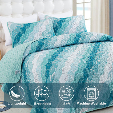 Dinjoy three-layer seaside bedding supports year-round comfort